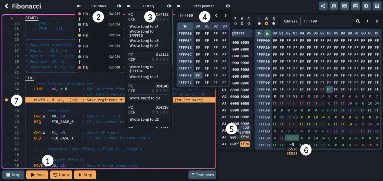 Asm editor features