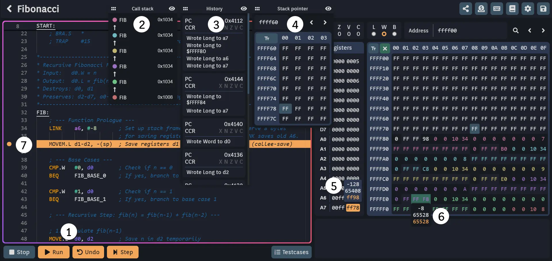 Asm editor features